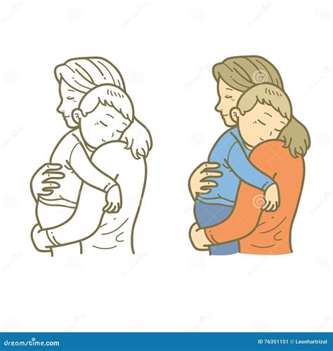 Madre Que Abraza Al Niño Ilustración Del Vector Ilustración De