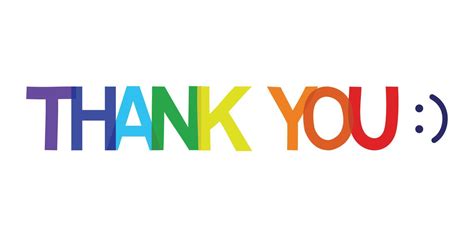 The Word Thank You Rainbow Typography Banner On White Background