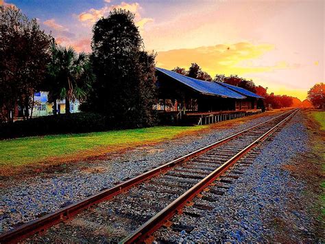 Sunset On The Rail Line Photograph By Michael Mascari Fine Art America