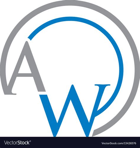 Aw Letter Circle Logo Royalty Free Vector Image