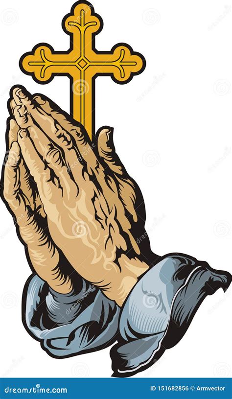 Praying Hands With Cross And Dove