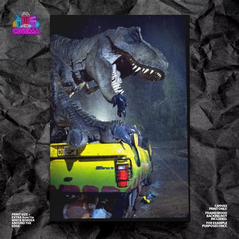 Original Jurassic Park Art Print Poster Blu Ray Dvd Dinosaur T Rex 1988