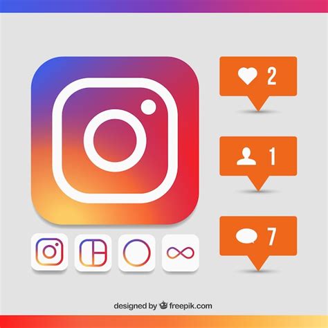 Set De Iconos De Instagram Vector Gratis