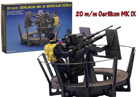 Oerlikon Mk Ix Montaje Doble Twin 20mm Cannon And Gunner By Disar