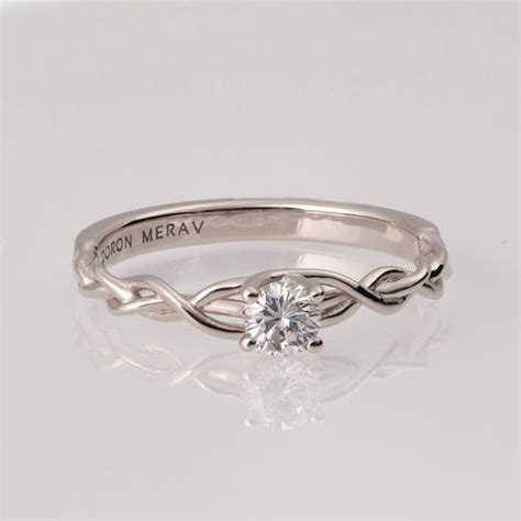 Braided Engagement Ring White Gold And Diamond Engagement Etsy