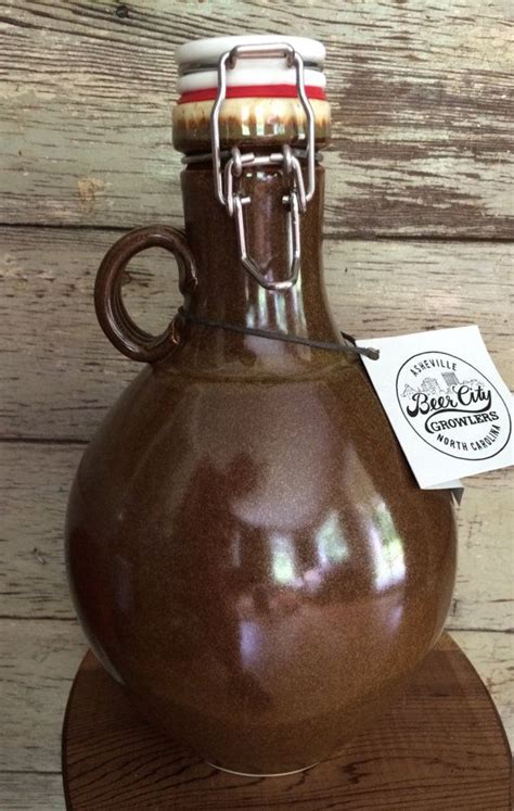 Ceramic Beer Growlers With Swing Top Lid 64 Oz Rust Glaze Etsy