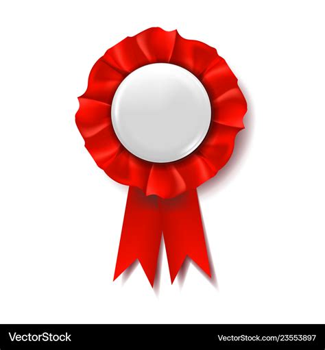 Red Award Ribbon Winner Badge Ceremony Royalty Free Vector