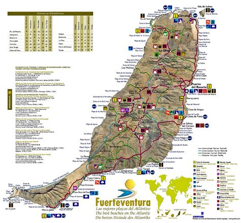 kanarieöarna karta fuerteventura Fuerteventura corralejo mapas turistico cartina plattegrond