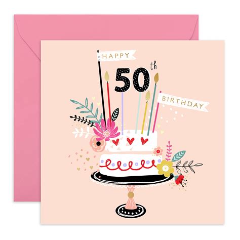 Buy Central 23 Cute 50th Birthday Card For Women Happy 50th Birthday Sweet Birthday