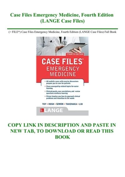 Pdf File Case Files Emergency Medicine Fourth Edition Lange Case