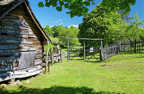 Log Cabin Gates And Fence Photograph By Sally Weigand Fine Art America