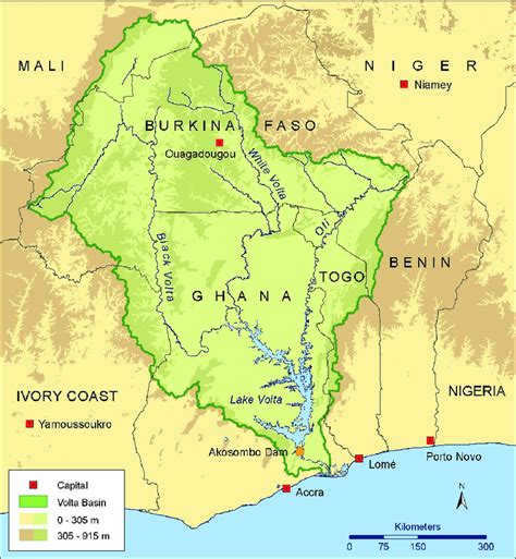 The Map Of Volta River Basin In West Africa Original Map Adapted From