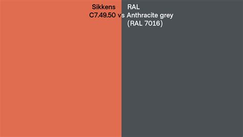 Sikkens C7 49 50 Vs RAL Anthracite Grey RAL 7016 Side By Side Comparison