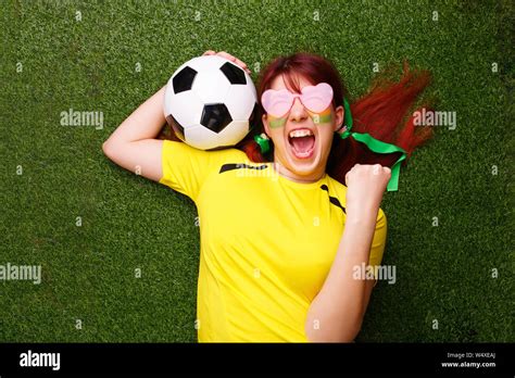 Soccer Fan Support Their Team And Celebrate Goal Stock Photo Alamy
