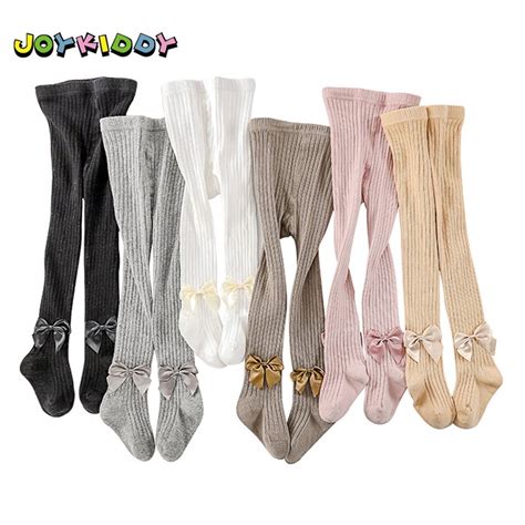 Baby Girl Bow Tights 0 8t Autumn Vertical Striped Toddler Girls Cotton