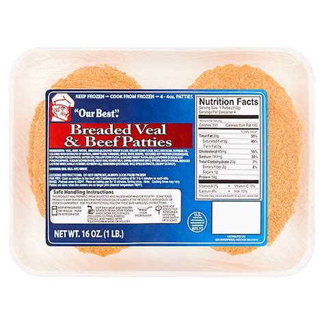 Our Best Breaded Veal And Beef Patties 4 Oz 4 Count