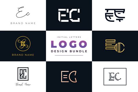 Set Of Collection Initial Letters Ec Logo Design 2964890 Vector Art At
