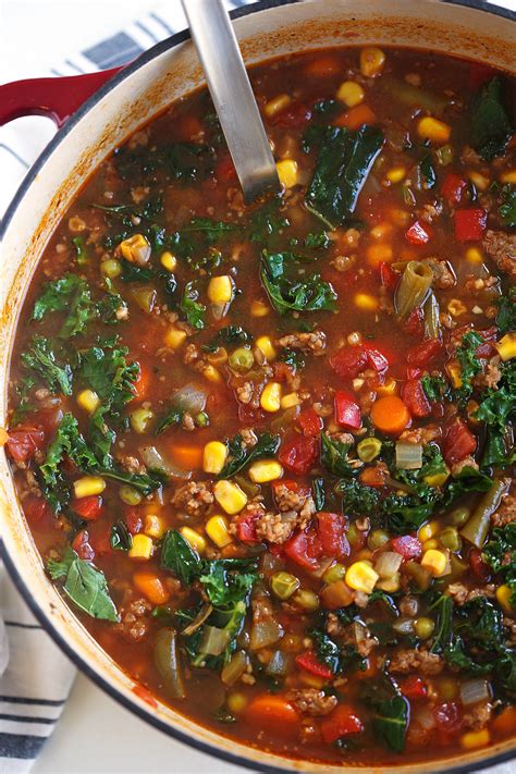 One Pot Spicy Sausage And Kale Soup Eat Yourself Skinny