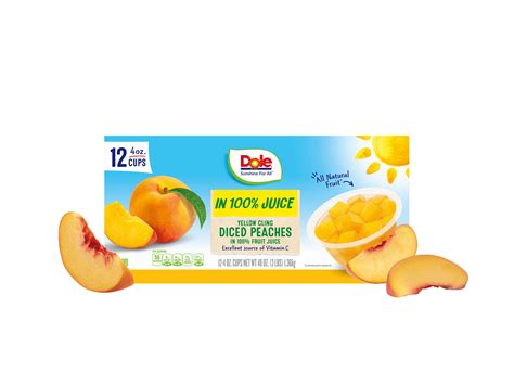 Yellow Cling Diced Peaches In 100 Juice 48oz Dole Sunshine