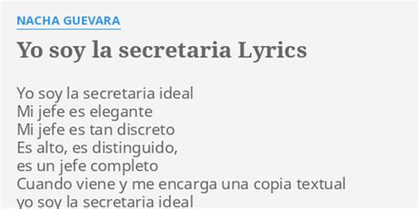 Yo Soy La Secretaria Lyrics By Nacha Guevara Yo Soy La Secretaria