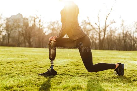 Male Amputee Wearing A Prosthetic Leg Stock Image Image Of