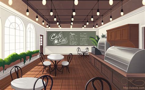 Cafe Anime Restaurant Background Bmp Park