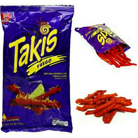 Takis Fuego Rolled Tortilla Corn Chips Chilli And Lime Flavour 55g