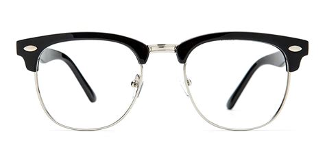 tijn® men s classic inspired half frame nerd horn rimmed clear lens glasses