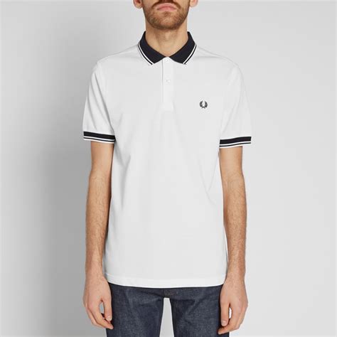 Fred Perry Contrast Rib Polo Snow White End