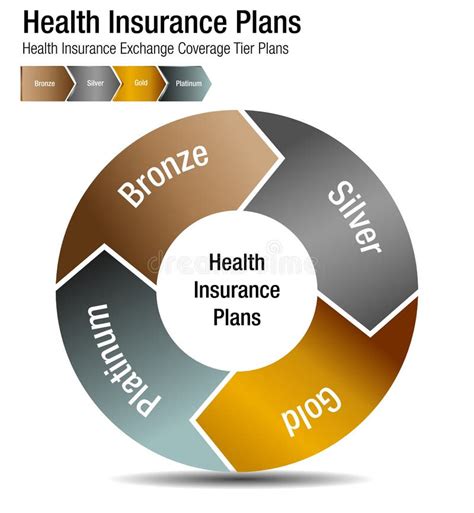 Health Insurance Exchange Coverage Tier Plans Chart Stock Vector