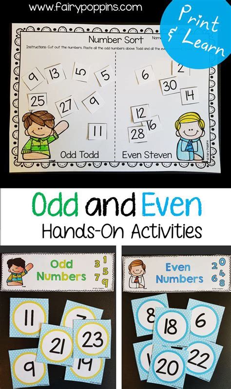 Odd And Even Numbers Activities Fairy Poppins Kindergarten Math