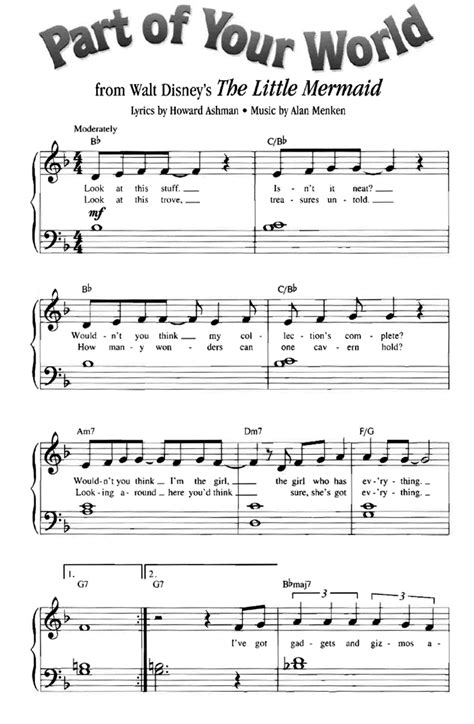 Disney Sheet Music Piano Free Printable