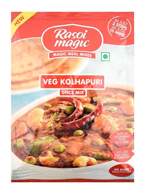 Choose from over 3,000 items in our online indian grocery store including best sellers such as indian spices, indian tea, ready to eat meals, indian breads and indian basmati rice. Rasoi Magic Veg Kolhapuri 50 G #33362 | Buy Online ...