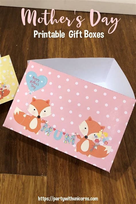 Printable Mother's Day Gift Box - Free Download - Party with Unicorns