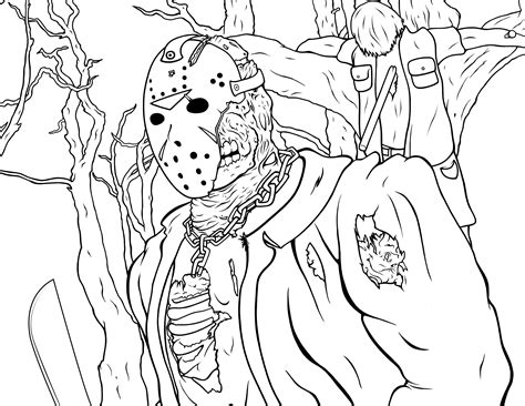 Jason Coloring Pages Friday the 13th | Activity Shelter