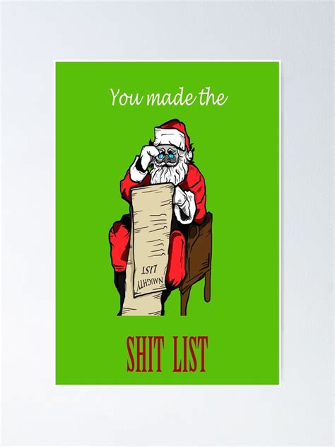 Santas Naughty List Poster By Mephobiadesigns Redbubble