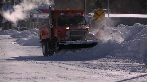 Snow Plowing Sterling Dump Truck Pushing Back Drifts Youtube
