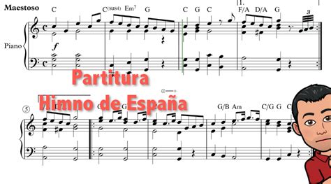 Himno De España Con Letra Partitura Piano Música Y Maestro