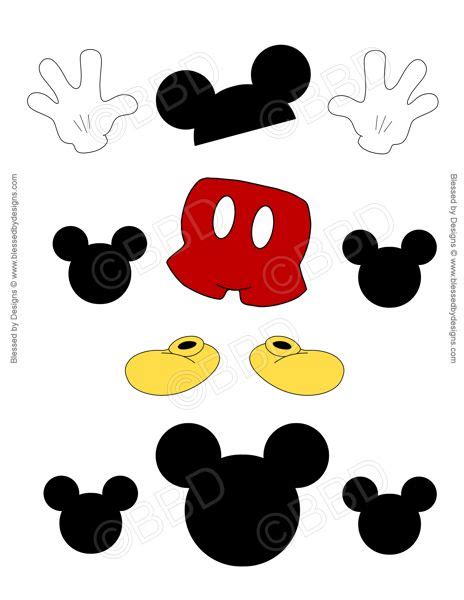 Mickey Mouse Parts Ribbon Graphics Svg Files Pinterest Graphics