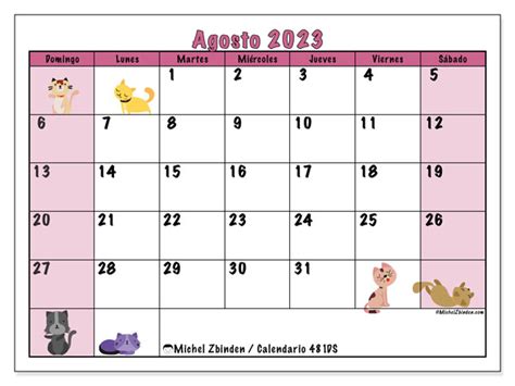 Calendario Agosto De 2023 Para Imprimir “49ds” Michel Zbinden Pe