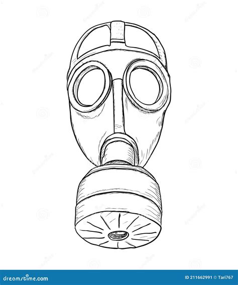 Protection Gas Mask Sketch Vector Illustration Eps8 Stock Vector