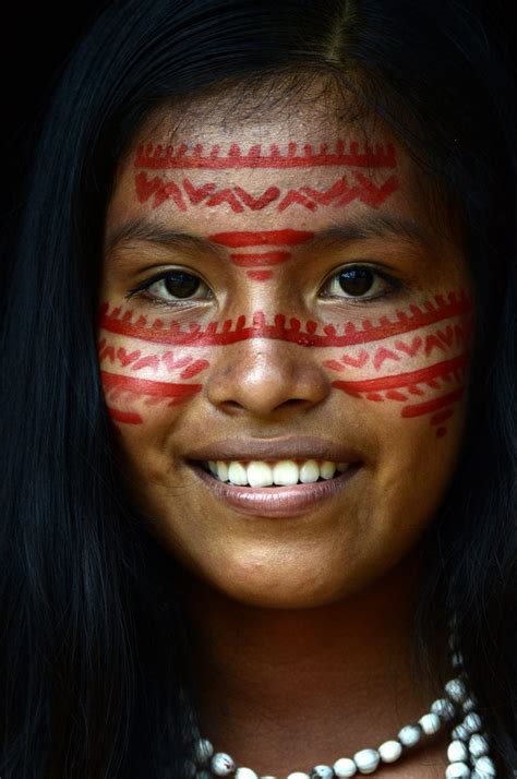 This Lovely Young Woman Is A Member Of A Tribe That Lives Along The Amazon River In Brazil The