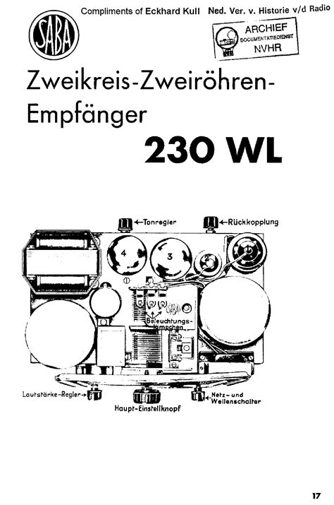 SABA 230WL AC RECEIVER 1934 SM Service Manual download, schematics