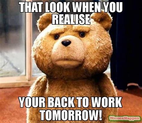That Look When You Realise Your Back To Work Tomorrow Meme Ted