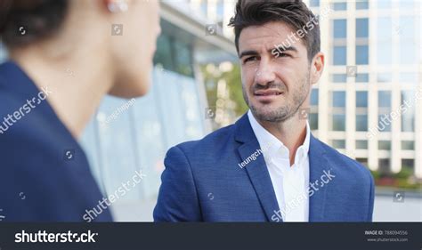 Business People Talking Each Other Outside Stock Photo 788094556