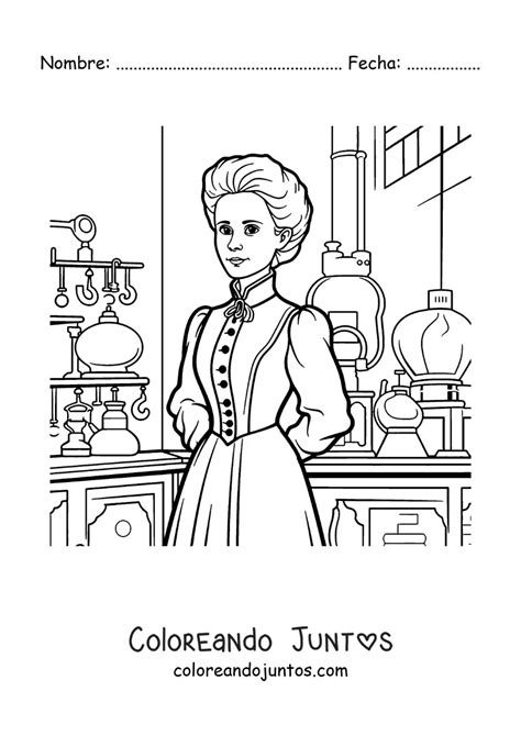 Marie Curie En Su Laboratorio Coloreando Juntos