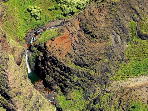 Waimea Canyon From The Air Island Of Kauai Hawaii Bluesails