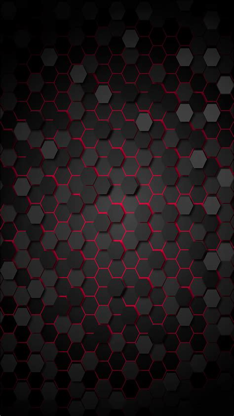 Hexagon Background Abstract Dark Hexagon Red Hd Phone Wallpaper