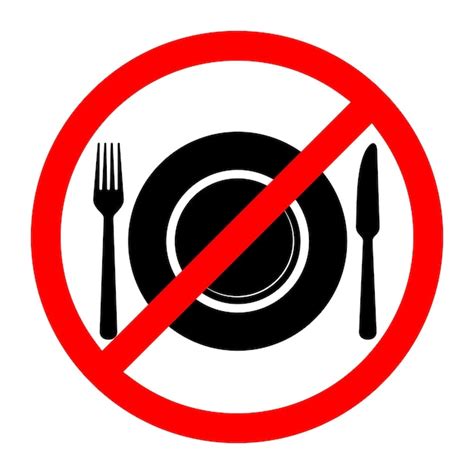 食事禁止の標識 ベクトル図 プレミアムベクター