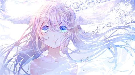 Download 3840x2160 Anime Girl Crying Tears Wings